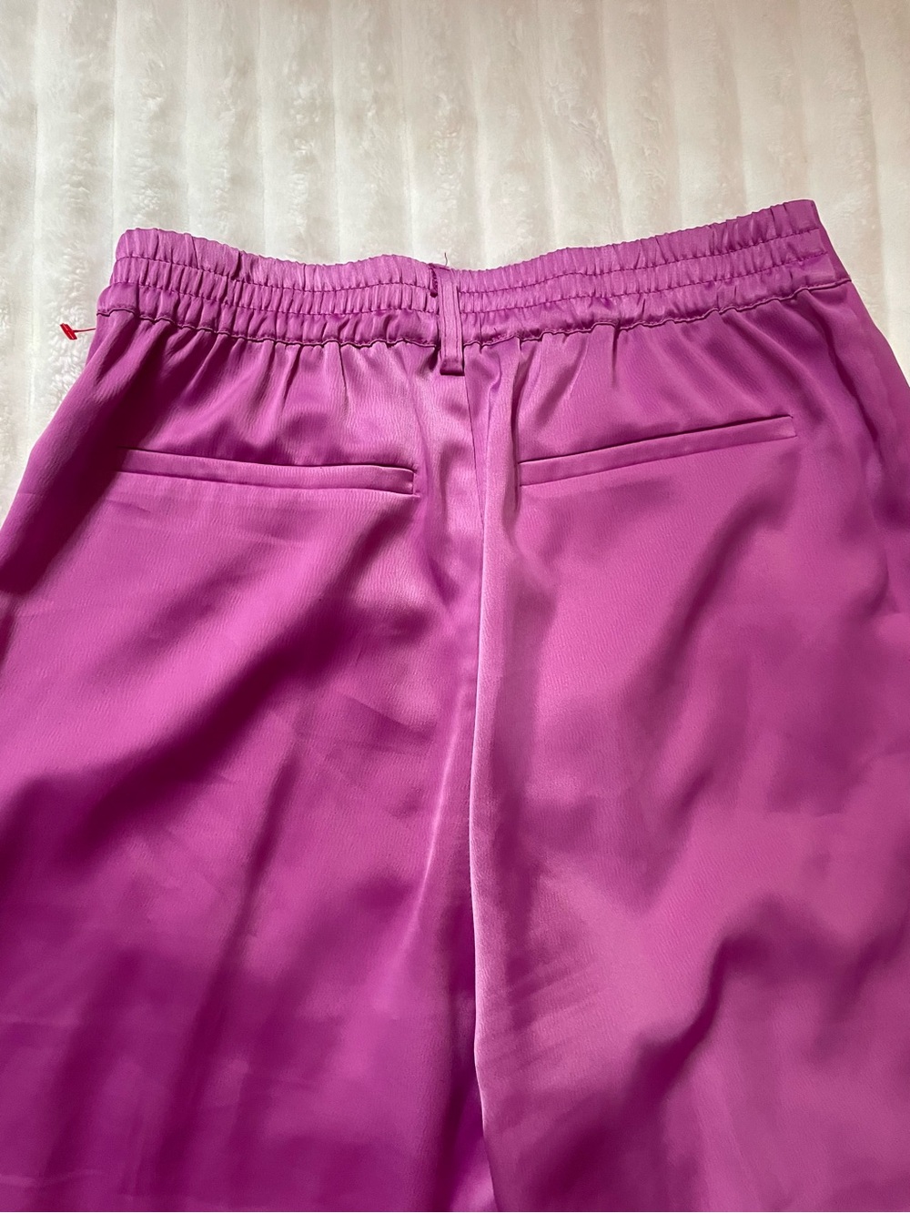 House of Harlow 1960 Wide Leg Satin Pants in Fuchsia - Picture 3 of 14